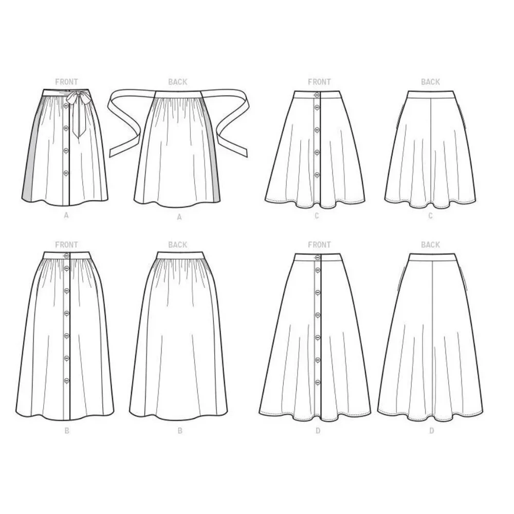 McCalls Sewing Pattern M7981 R10302‎ Unlined Skirts Misses Size L-XL